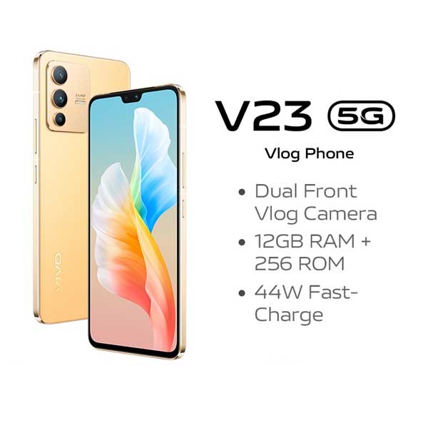 Vivo V23 5G Gold with specs 1